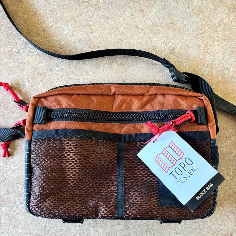 Topo Designs Rust and Black Travel Bag